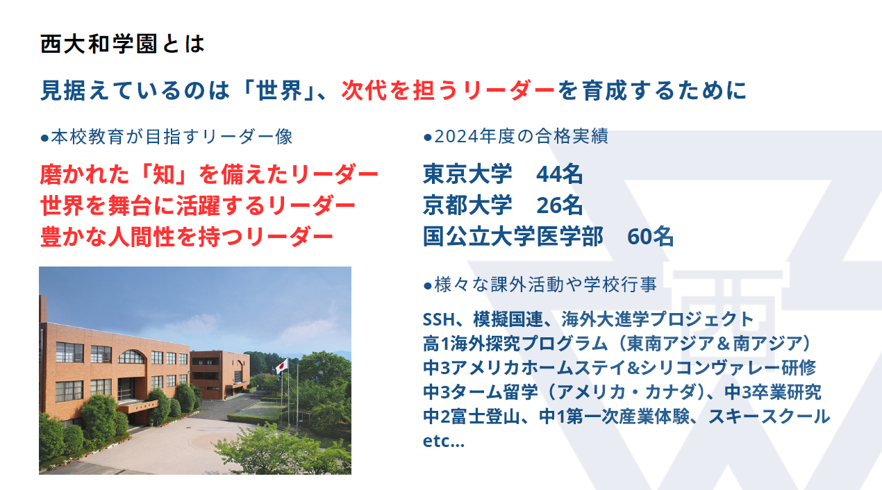 西大和学園のご紹介