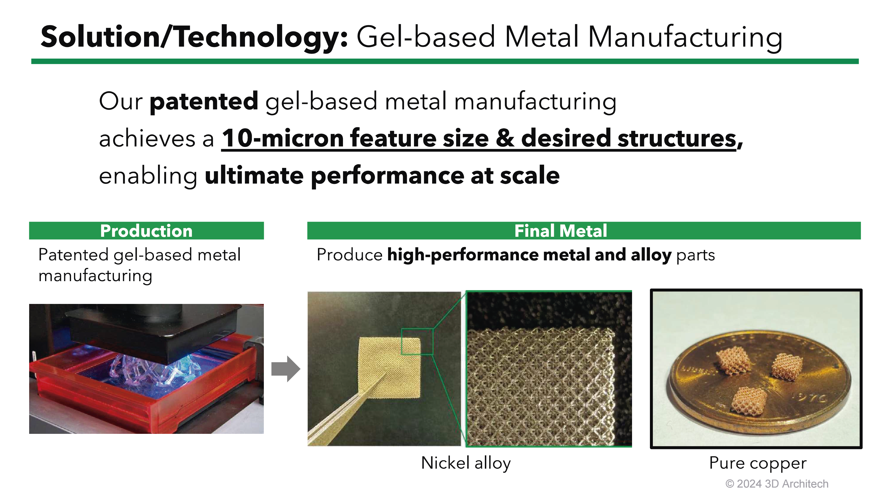 Gel-enabled metal manufacturing（GEMM）による金属構造体の製造